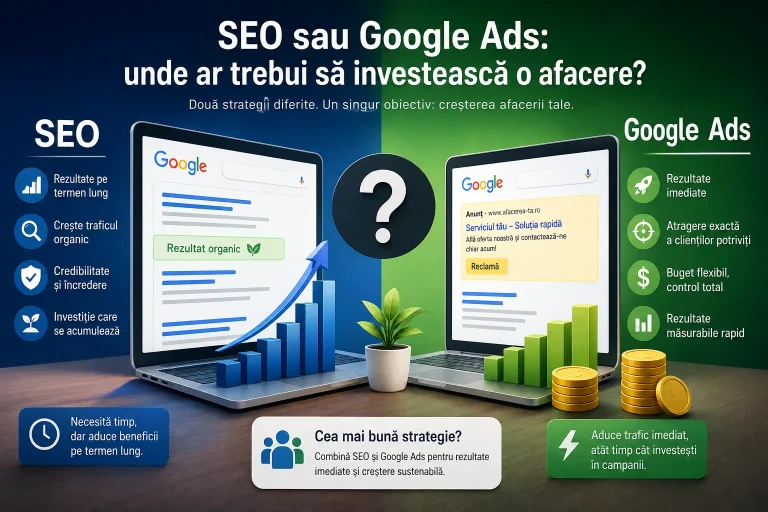 SEO sau Google Ads: unde ar trebui să investească o afacere? SEO sau Google Ads